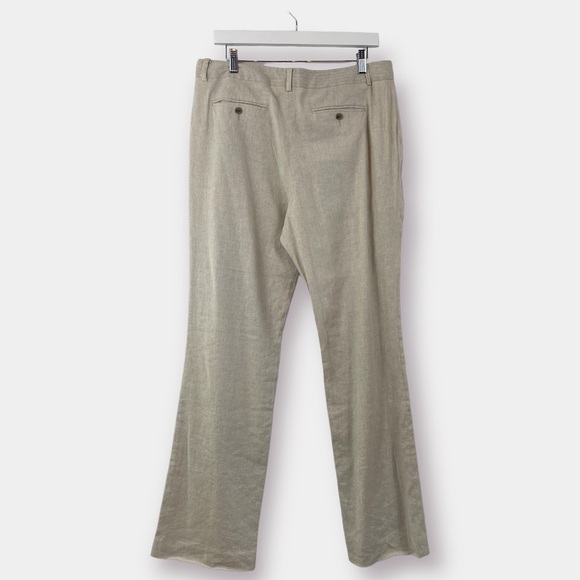 NEW Banana Republic Linen Pants Cream Natural Contour Fit Stretch High … - Picture 2 of 4